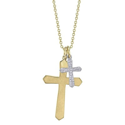 SHY CREATION - DOUBLE CROSS DIAMOND PENDANT