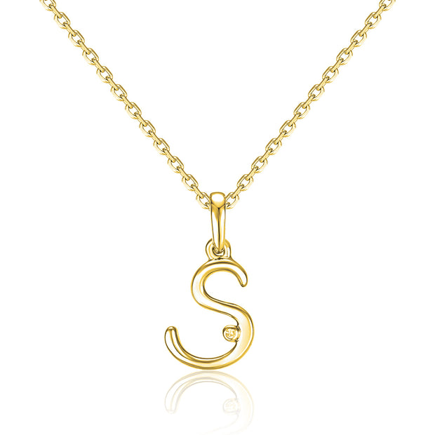 LUVENTE – DIAMOND INITIAL PENDANT “S”