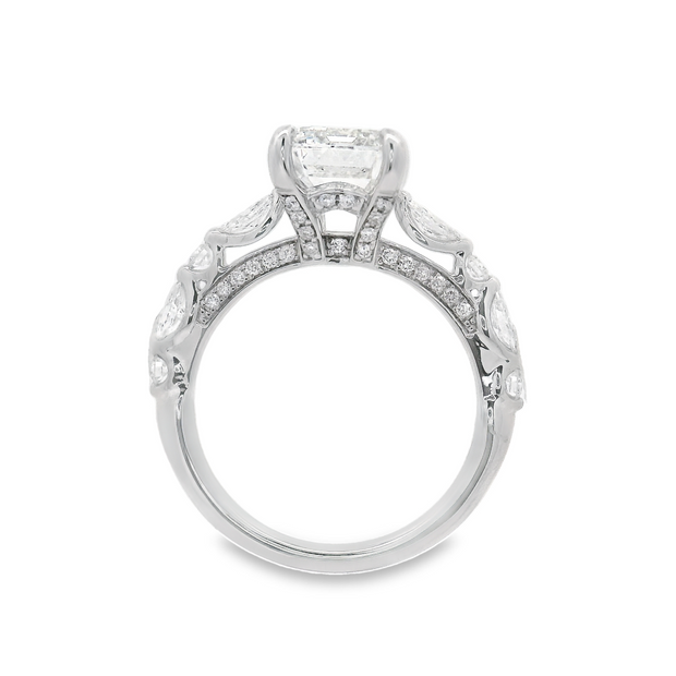 DIAMOND ENGAGEMENT RING - 3 TCW EMERALD CUT CENTER