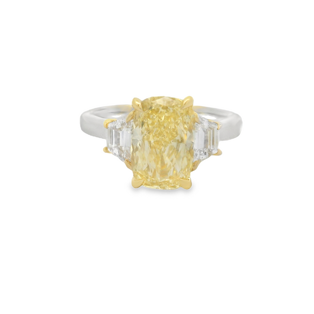 YELLOW DIAMOND 3 STONE RING