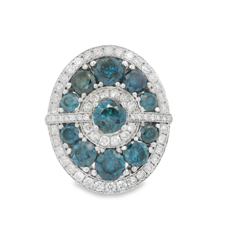 BLUE & WHITE DIAMOND STATEMENT RING