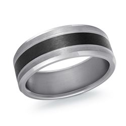 MALO - TANTALUM & CARBON FIBER MENS WEDDING BAND