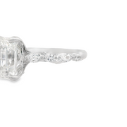 DIAMOND ENGAGEMENT RING - 3 TCW EMERALD CUT CENTER