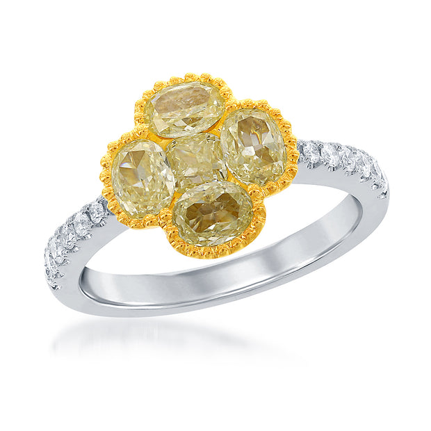 YELLOW DIAMOND FLOWER RING