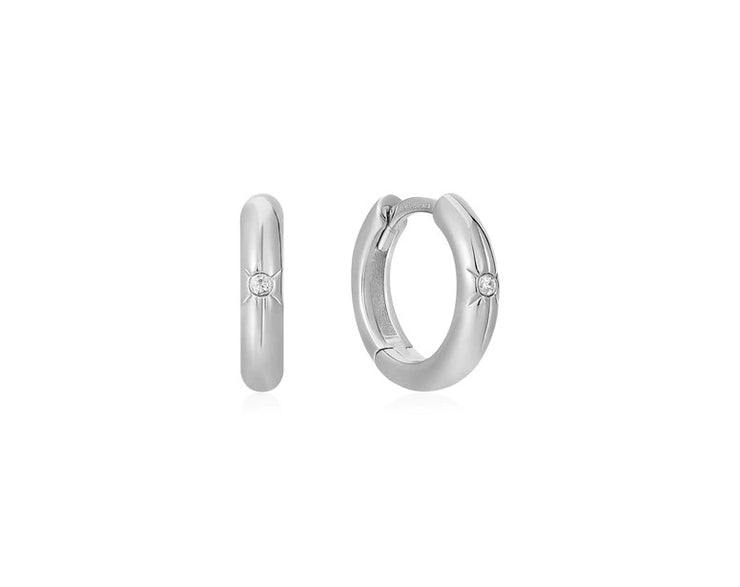 ANIA HAIE - STERLING SILVER HUGGIE HOOP EARRINGS