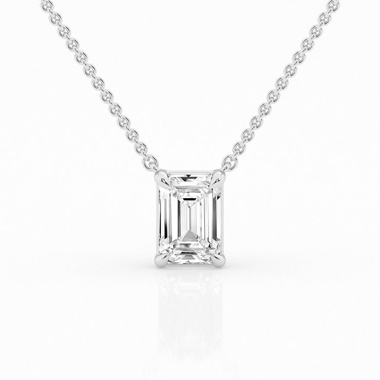 DIAMOND SOLITAIRE PENDANT - 2 CT EMERALD CUT