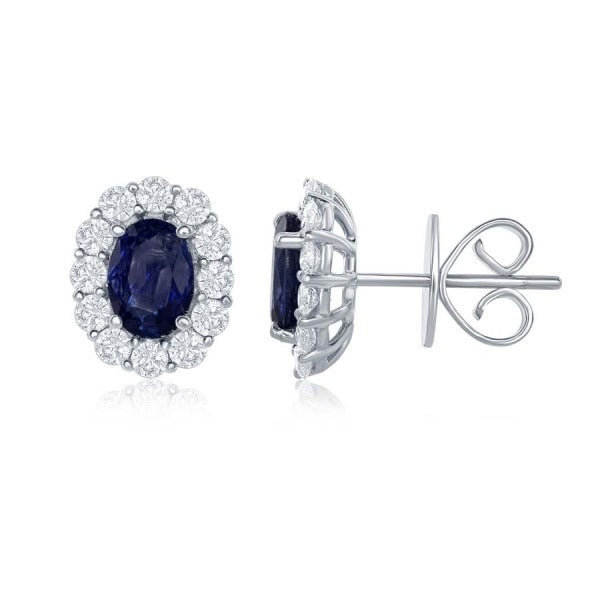 SAPPHIRE & DIAMOND EARRINGS