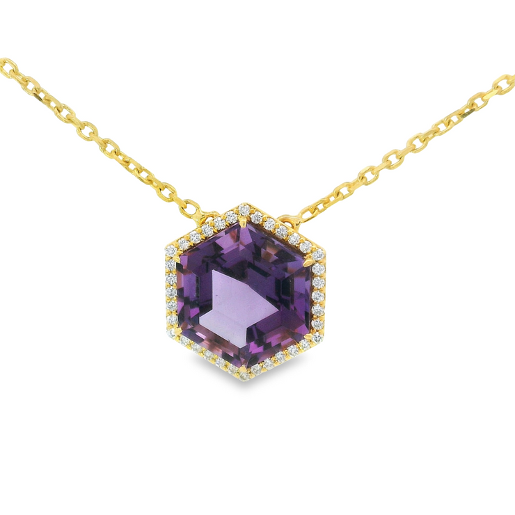 AMETHYST & DIAMOND NECKLACE