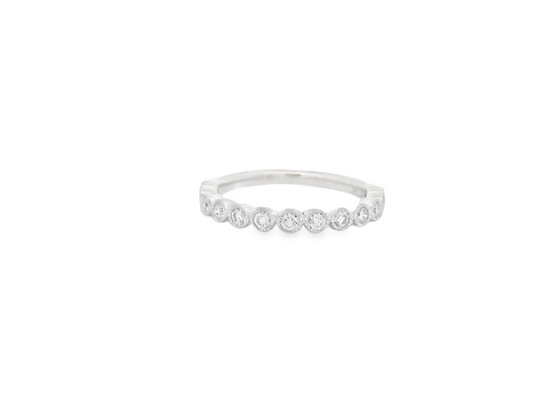 BEZEL SET DIAMOND WEDDING BAND – 0.35 TCW