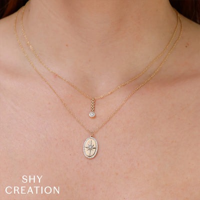 SHY CREATION - DIAMOND CLUSTER DANGLE PENDANT