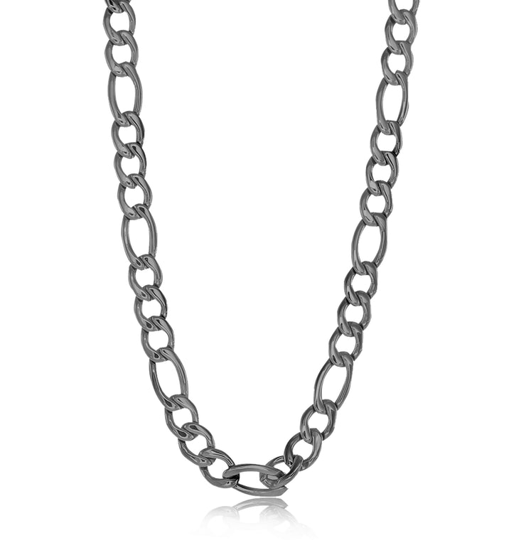 GUNMETAL 6MM FIGARO CHAIN