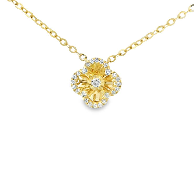 FLOATING DIAMOND FLOWER PENDANT