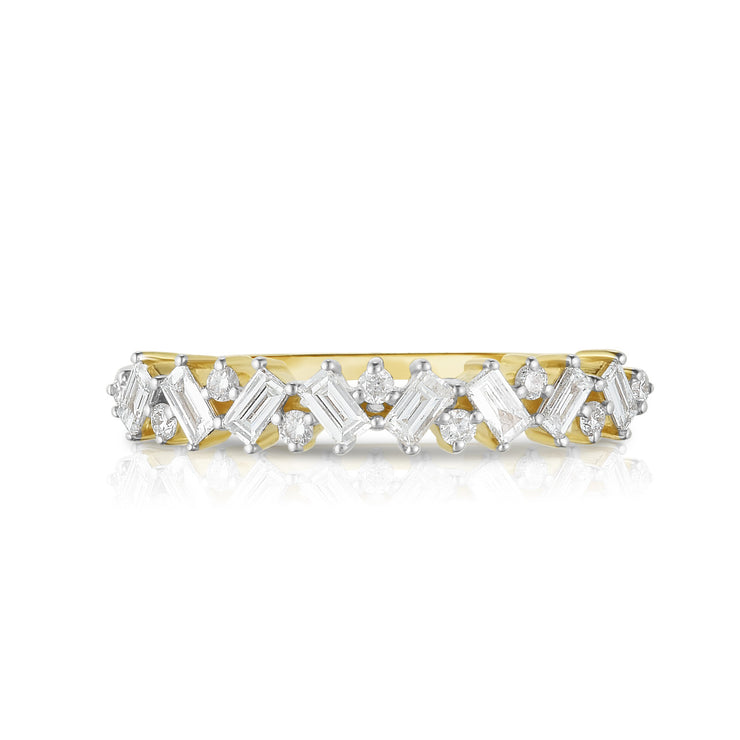 URBAETIS - BAGUETTE & ROUND DIAMOND RING