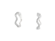 WAVY DIAMOND HUGGIE HOOP EARRINGS