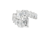 EMERALD CUT DIAMOND BYPASS RING