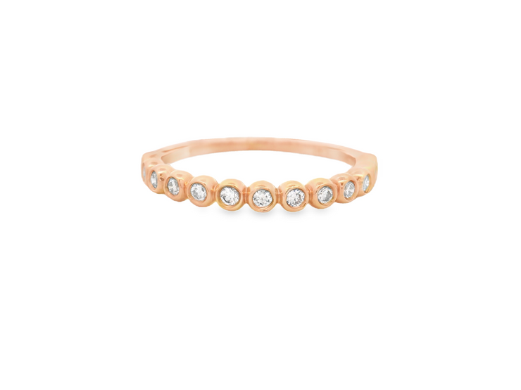 HENRI DAUSSI- ROSE GOLD BEZEL SET WEDDING BAND