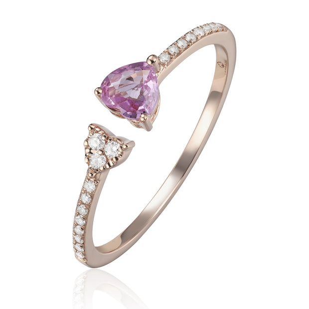 LUVENTE - PINK SAPPHIRE HEART RING