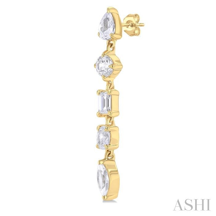 Ashi - Multi Shape Diamond Dangle Earrings