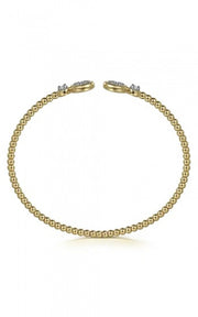 Gabriel & Co - Beaded Diamond Bangle Bracelet