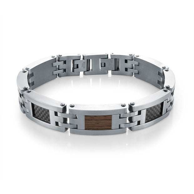 CARBON FIBER & WOOD LINK BRACELET