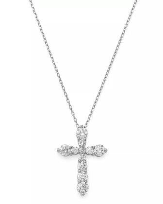 GRADUATED ENDS DIAMOND CROSS PENDANT