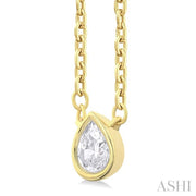 ASHI - PEAR DIAMOND SOLITAIRE PENDANT