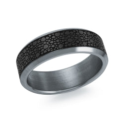 MALO - TANTALUM & CARBON FIBER MENS WEDDING BAND