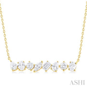 ASHI - VARIOUS SHAPE DIAMOND BAR PENDANT