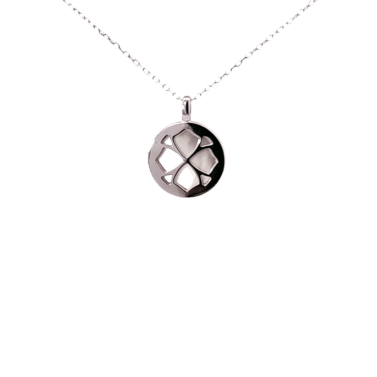 LUVENTE - MOTHER OF PEARL & DIAMOND DISC PENDANT