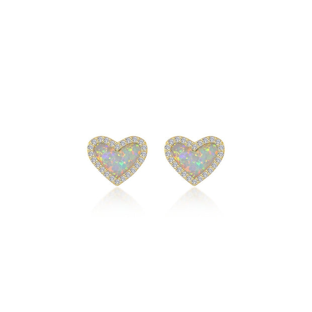 Lafonn - Simulated Opal Heart Post Earrings