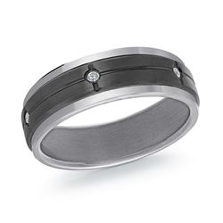 MALO - DIAMOND TITANIUM & TANTALUM MENS WEDDING BAND