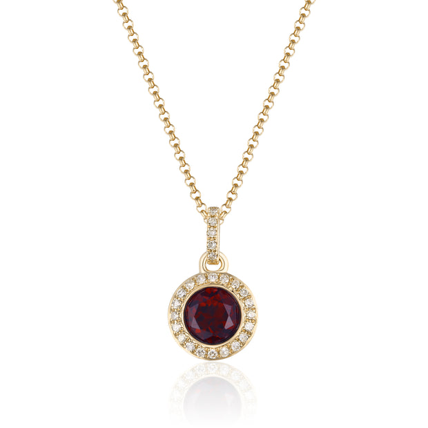 LUVENTE – GARNET & DIAMOND PENDANT