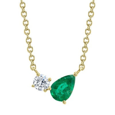 Shy Creation - Emerald & Diamond Pendant