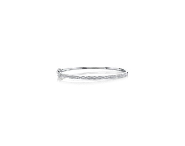 SHY CREATION - WHITE GOLD DIAMOND PAVE BANGLE