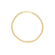 YELLOW GOLD ROUND BOX BRACELET 8.5"