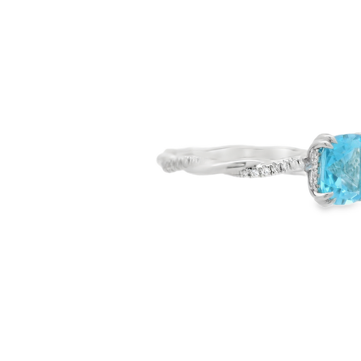 BLUE TOPAZ & DIAMOND RING