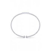 GABRIEL & CO - PAVE DIAMOND BAR BEADED BANGLE BRACELET