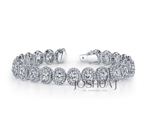 OVAL CLUSTERS DIAMOND TENNIS BRACELET - 5 CT