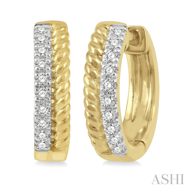 ASHI - DIAMOND HUGGIE HOOP EARRINGS