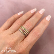 Shy Creation - Ruby & Diamond Stackable Band