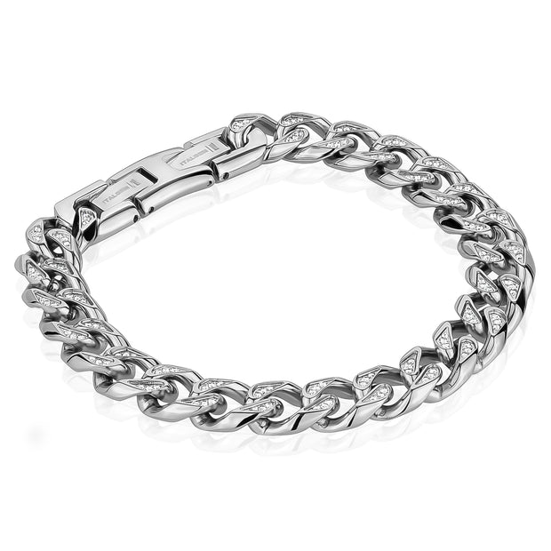 10.5MM CUBAN LINK CHAIN CUBIC ZIRCONIA BRACELET