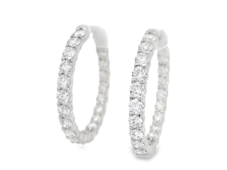 DIAMOND IN & OUT HOOP EARRINGS - 5 CT