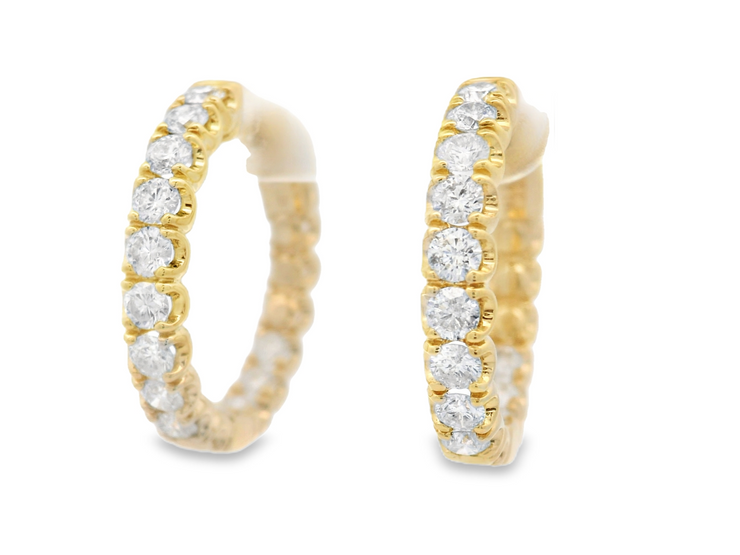 DIAMOND IN & OUT HOOP EARRINGS - 2 CT