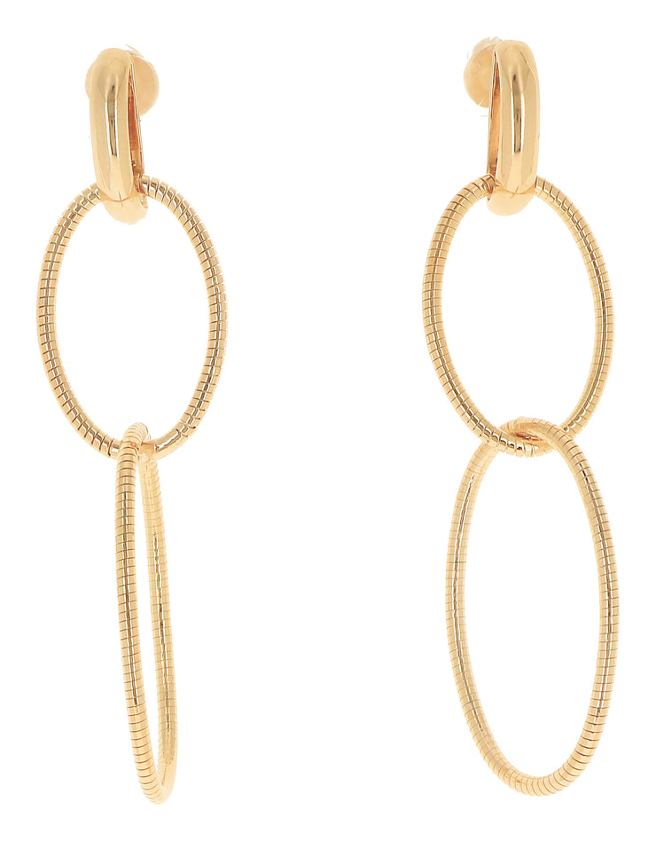 INTERLOCKING OVAL DANGLE EARRINGS