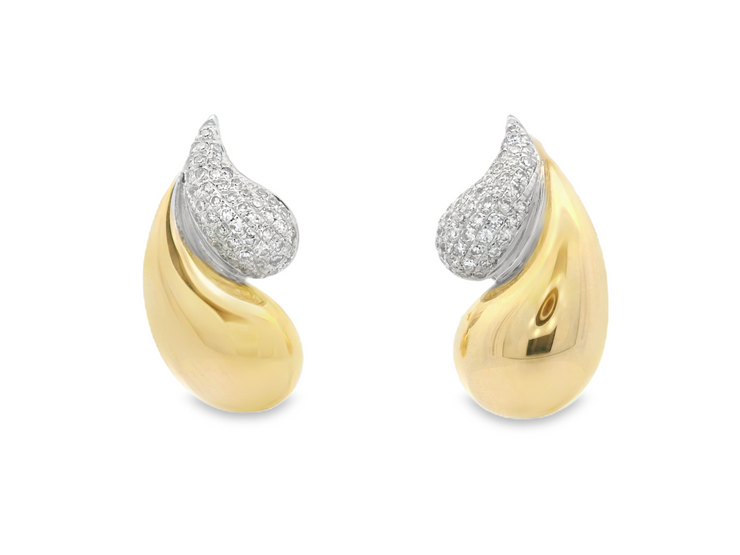 Shy Creation - Diamond Teardrop Post Earrings