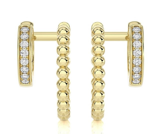 DOUBLE HOOP DIAMOND HOOP EARRINGS