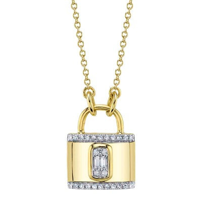 SHY CREATION - DIAMOND PADLOCK PENDANT