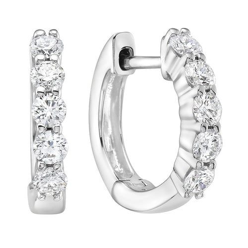 Diamond Huggie Hoop Earrings