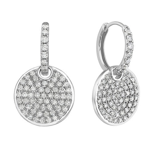 Diamond Disc Dangle Earrings