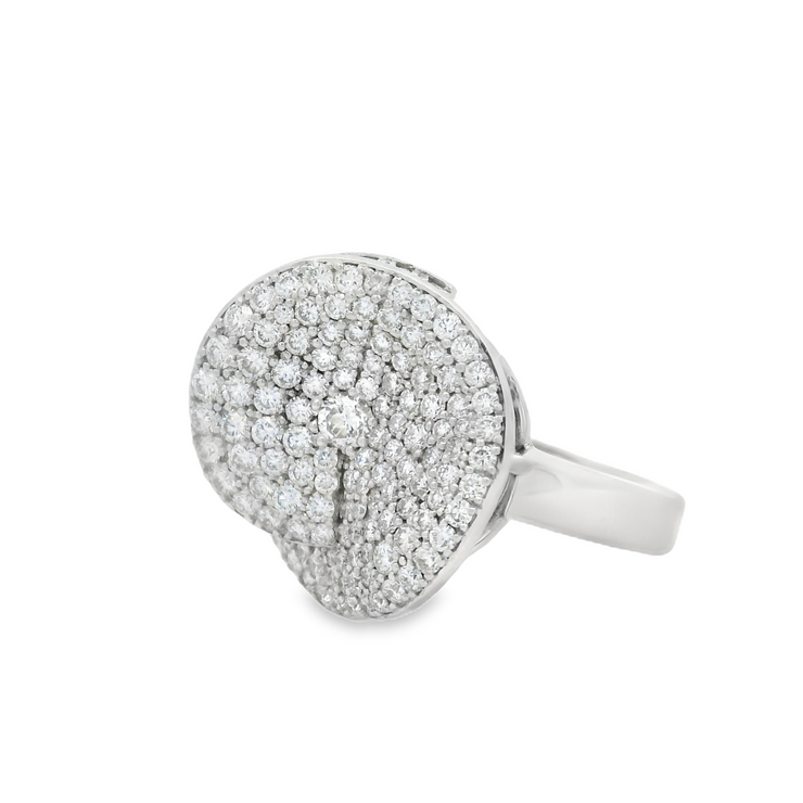 CURVED DISC DIAMOND RING